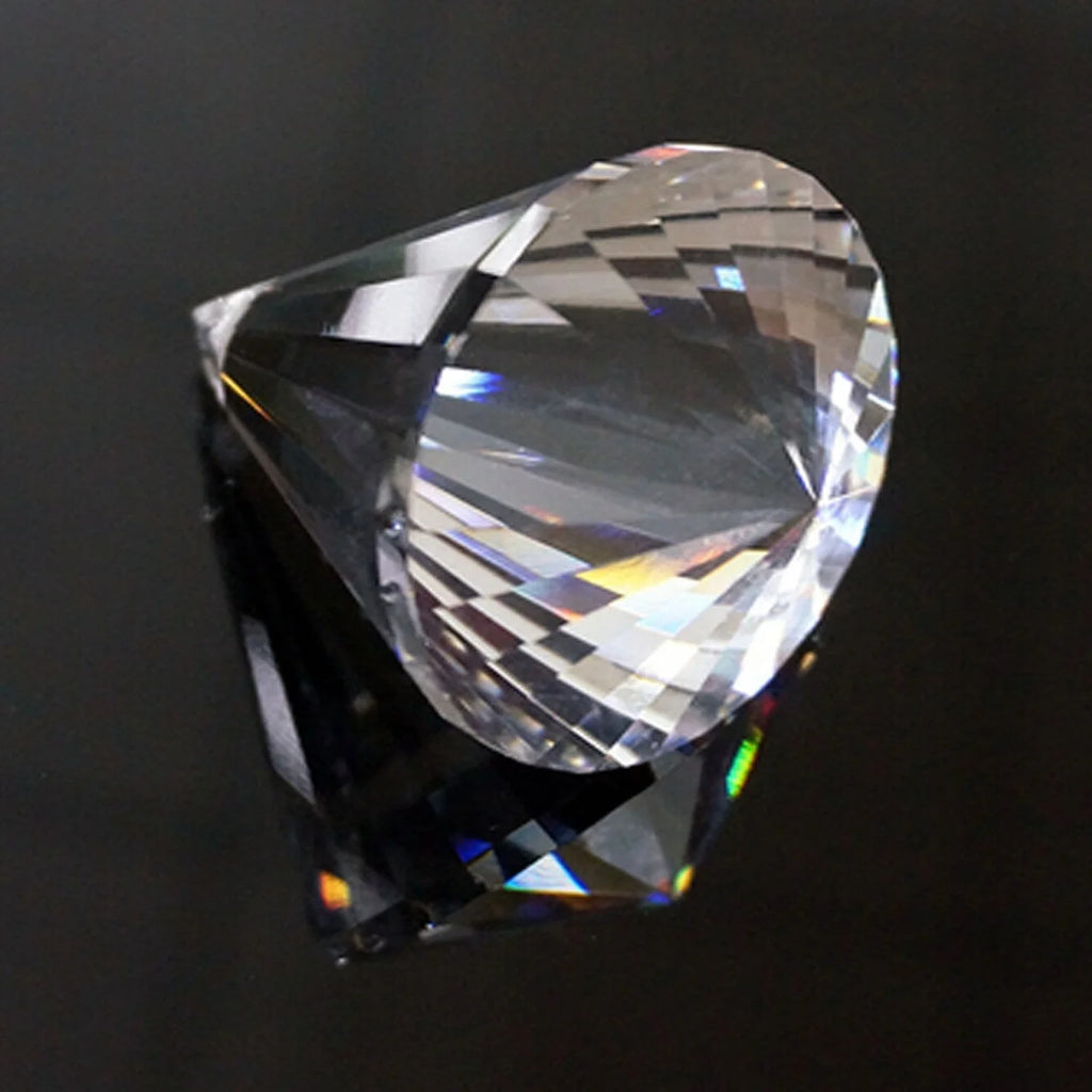 40mm Diamond Crystal Faceted Lamp Prism Circular Cone Pendulum Glass Art Suncatcher Pendant 3D Arrow Point Hanging Chandelier