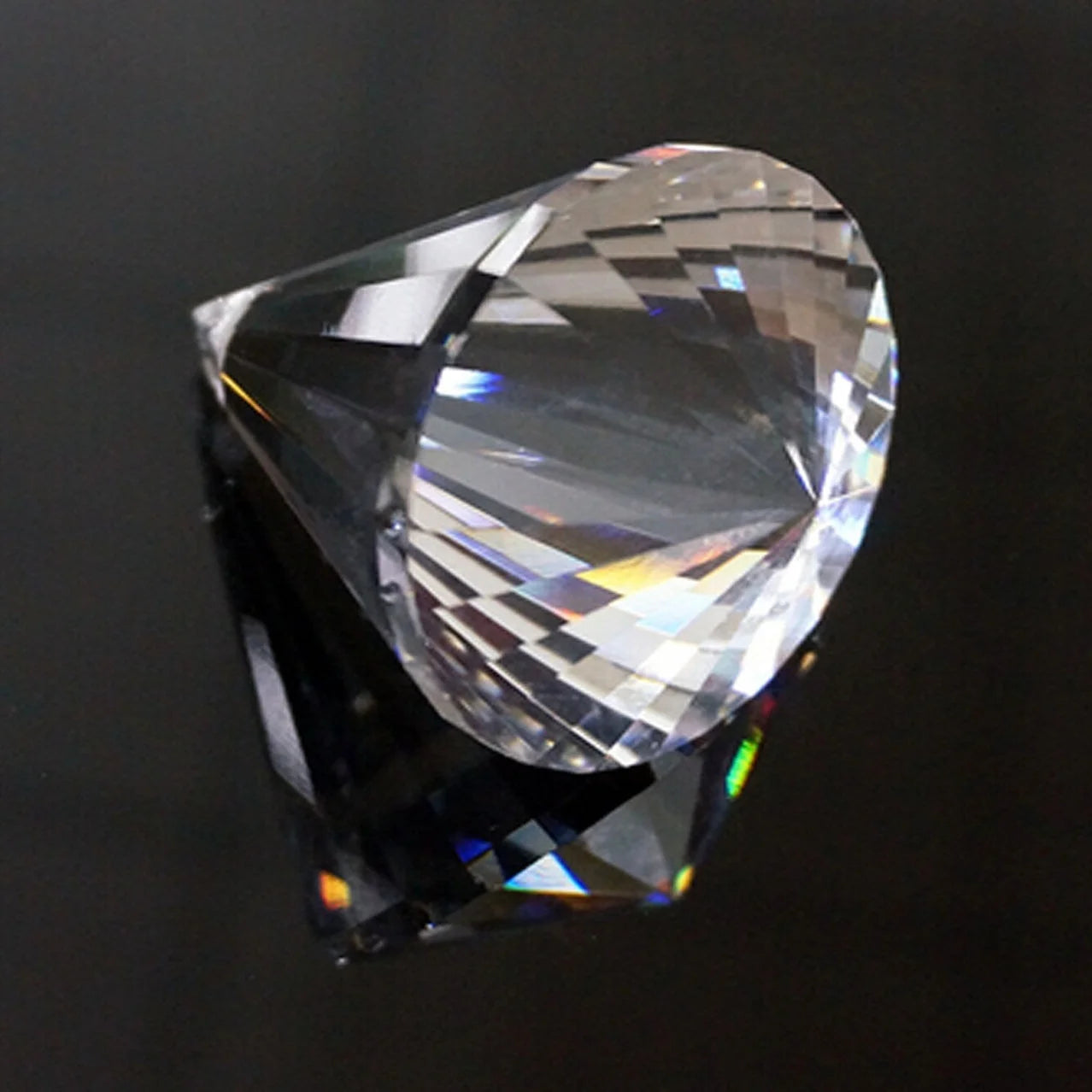 40mm Diamond Crystal Faceted Lamp Prism Circular Cone Pendulum Glass Art Suncatcher Pendant 3D Arrow Point Hanging Chandelier