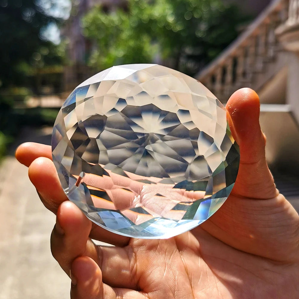 75MM Clear Excellent Faceted Crystal Prisms Chandelier Parts Pendants Sun Catcher Hanging Drop Crafts Accessories Home Decor