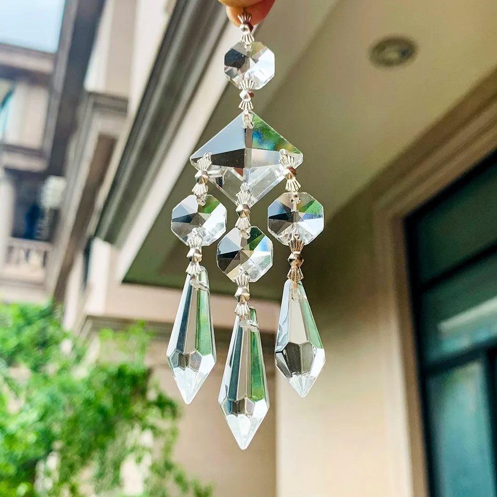 130mm Gorgeous Glass Crystal Prism Suncatcher Chandelier Parts Crystal Lucky Hanging Pendant Handmade Christmas Wedding Decor