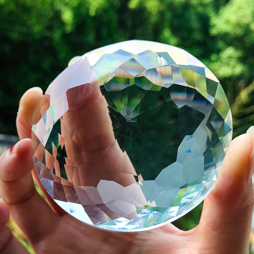 75MM Clear Excellent Faceted Crystal Prisms Chandelier Parts Pendants Sun Catcher Hanging Drop Crafts Accessories Home Decor