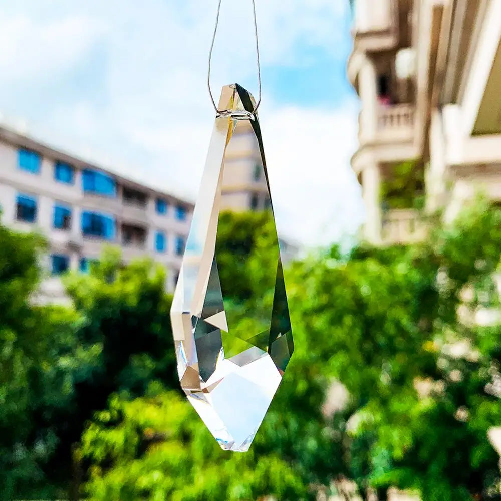 75MM Brilliant Faceted Crystal Prism Suncatcher Chandelier Parts Replacement Lamp Pendant Glass Arrow Lance Art Hanging Decor