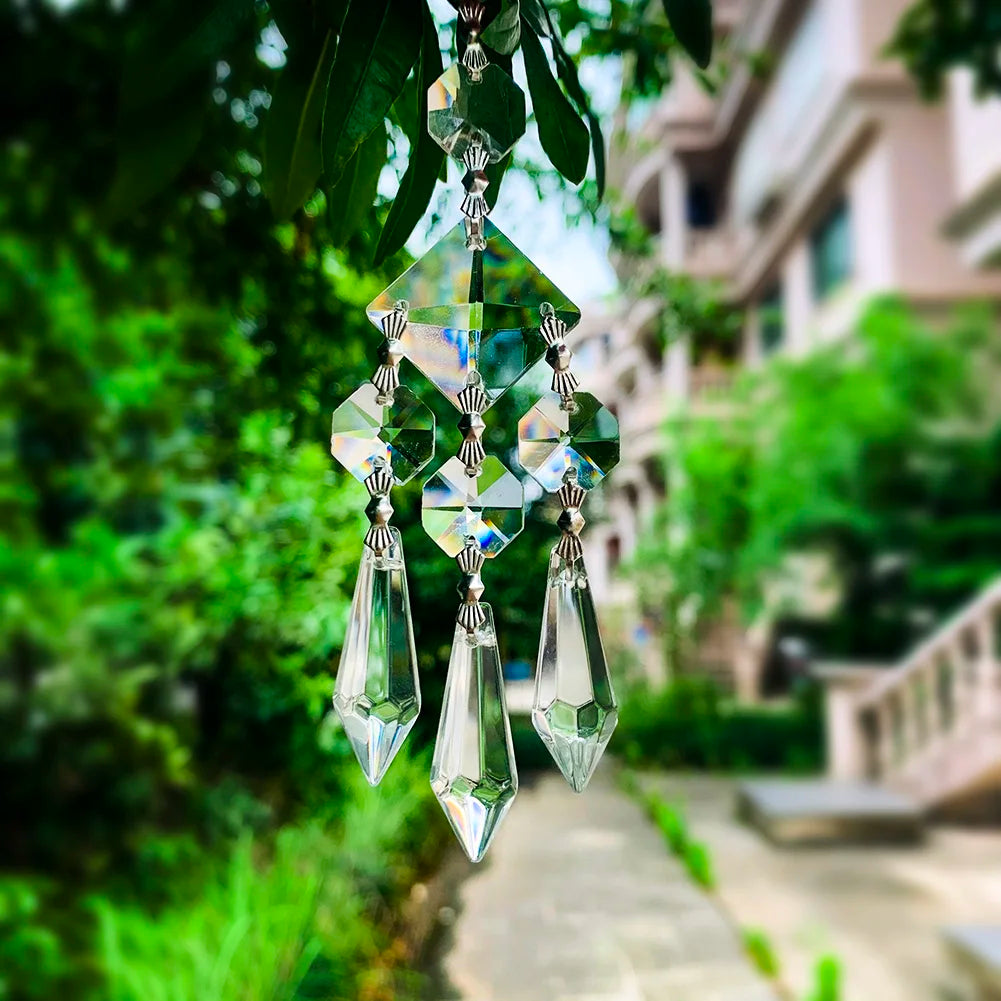 130mm Gorgeous Glass Crystal Prism Suncatcher Chandelier Parts Crystal Lucky Hanging Pendant Handmade Christmas Wedding Decor