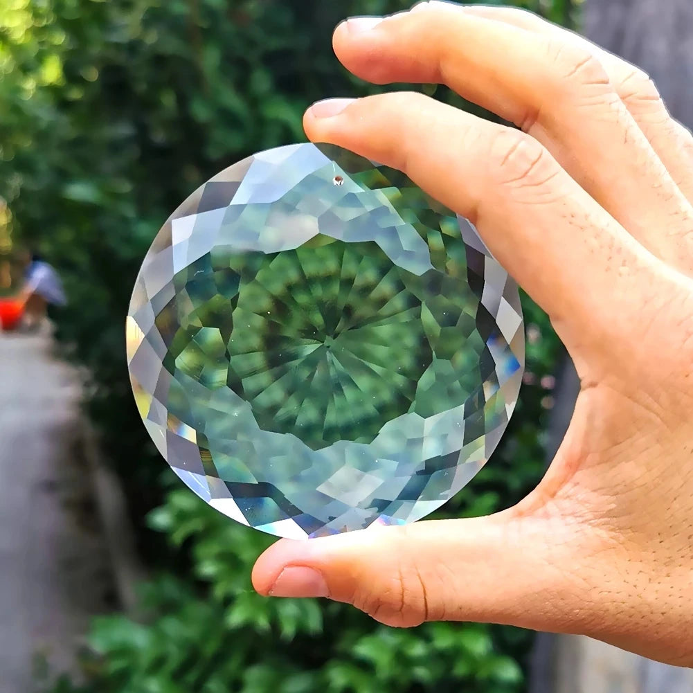 75MM Clear Excellent Faceted Crystal Prisms Chandelier Parts Pendants Sun Catcher Hanging Drop Crafts Accessories Home Decor