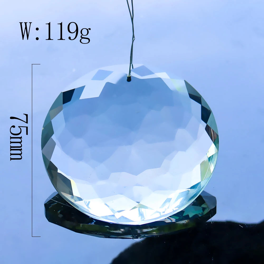 75MM Clear Excellent Faceted Crystal Prisms Chandelier Parts Pendants Sun Catcher Hanging Drop Crafts Accessories Home Decor