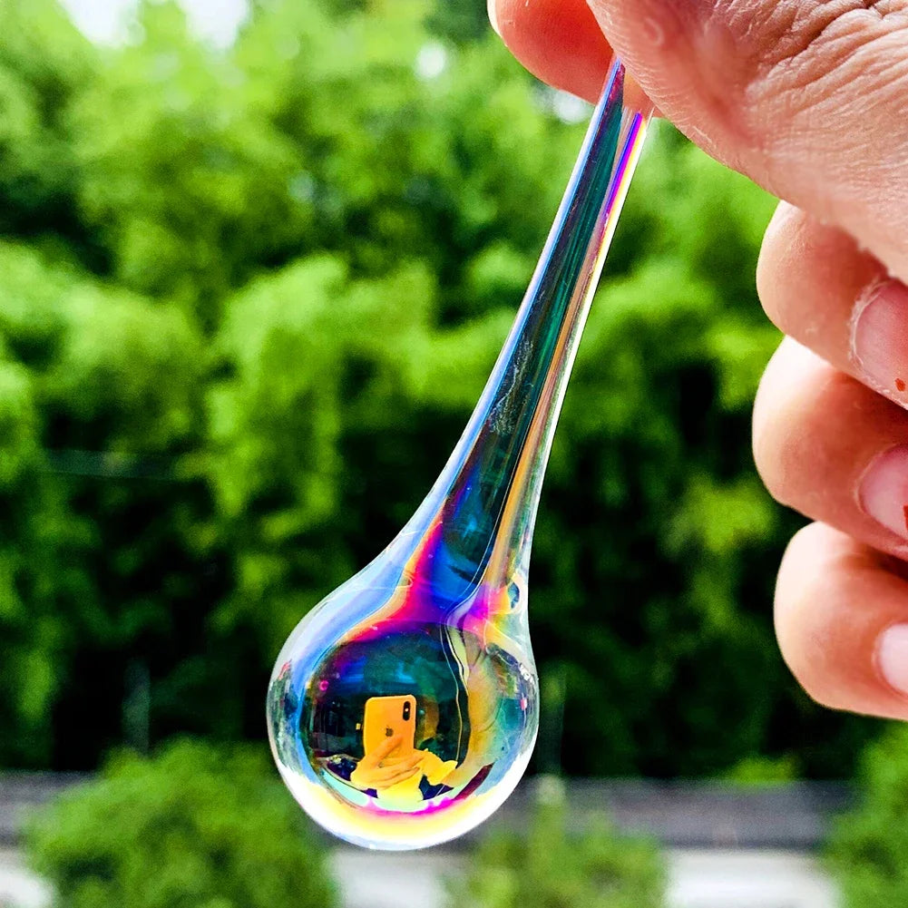 10PCS 80mm Aurora Water Drops Crystals Prisms Pendants for Chandeliers Crystal Parts Suncatcher Hanging Wedding Home Decor