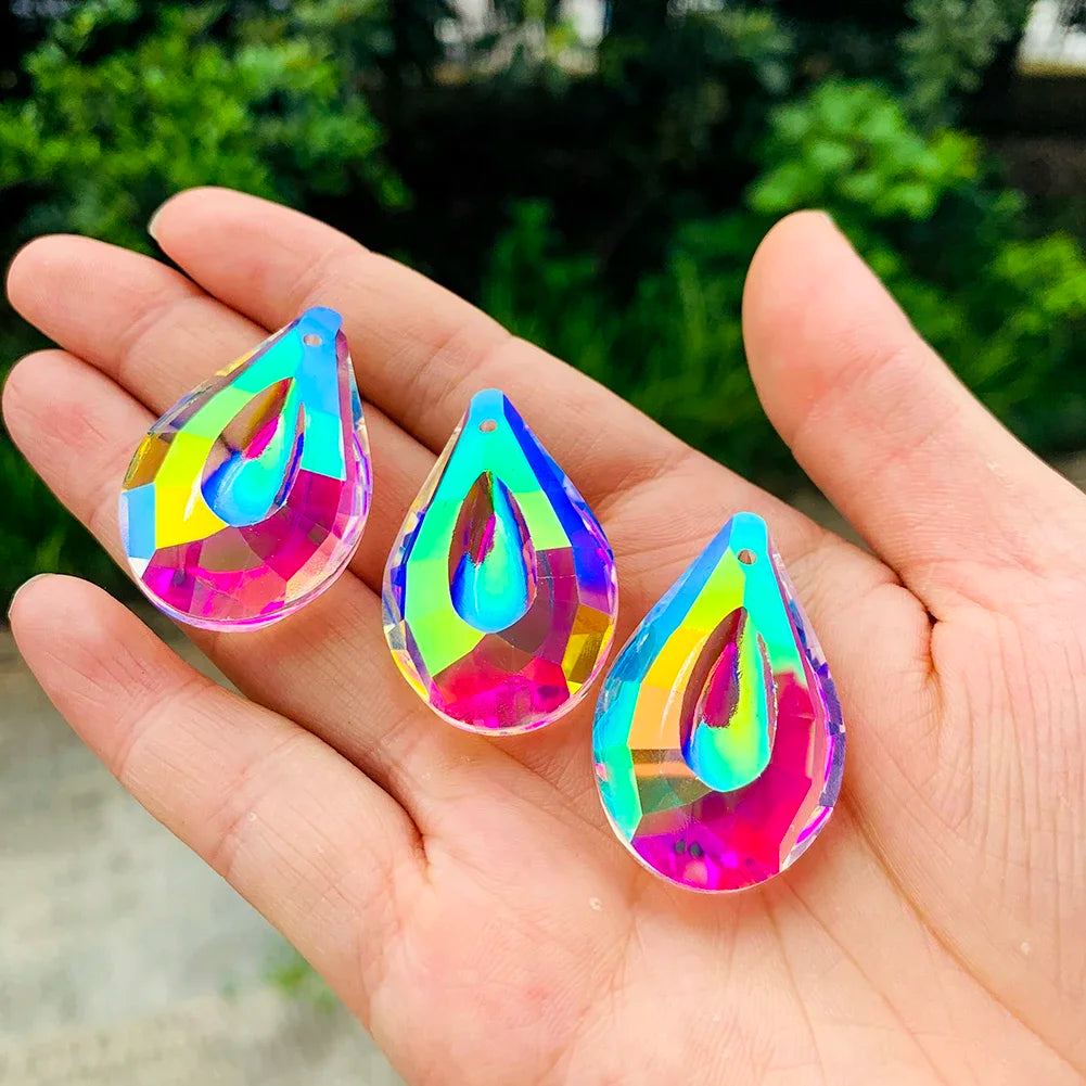 10Pcs Hanging Crystals Prism Pendants Suncatcher for Windows Decoration Chandelier Parts Accessories DIY Home Wedding Decor