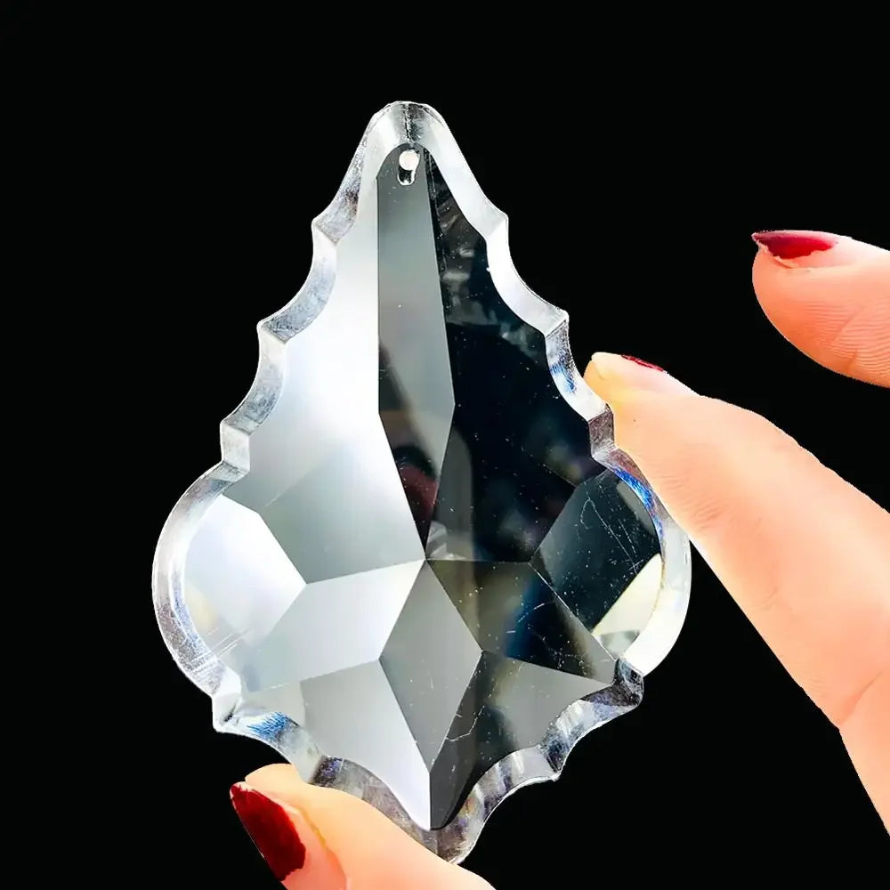 75mm Maple Leaf Crystal Pendants Glass Bead Chandelier Crystals Prisms Suncatcher Hanging Ornament Accessories Home Decor