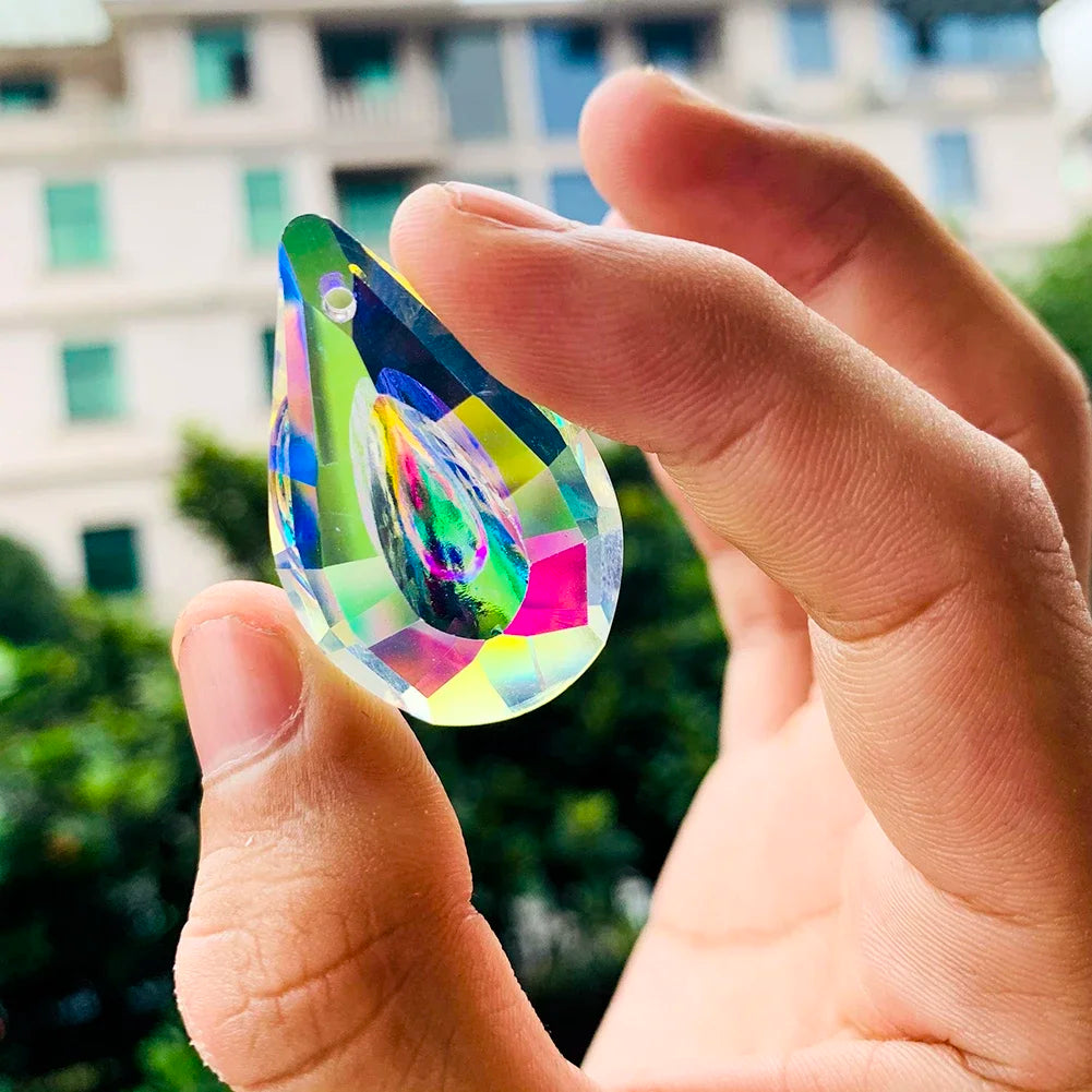 10Pcs Hanging Crystals Prism Pendants Suncatcher for Windows Decoration Chandelier Parts Accessories DIY Home Wedding Decor