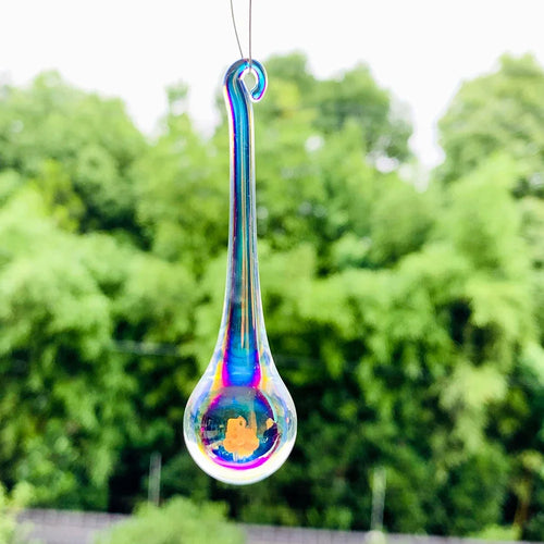 10PCS 80mm Aurora Water Drops Crystals Prisms Pendants for Chandeliers Crystal Parts Suncatcher Hanging Wedding Home Decor